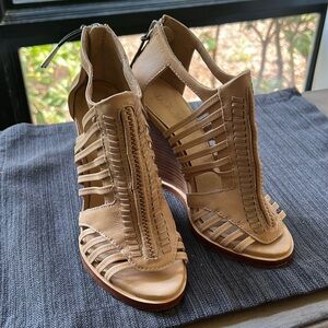 L.A.M.B Tan/Nude colored wedge sandals. Size 6